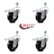 Service Caster 4 Inch Hard Rubber Swivel 10mm Threaded Stem Caster Set Total Lock Brake SCC SCC-TSTTL20S414-HRS-M1015-4 - alternate 4
